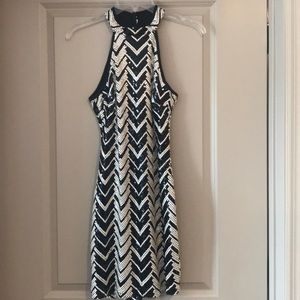 Black and white sequin cocktail dress